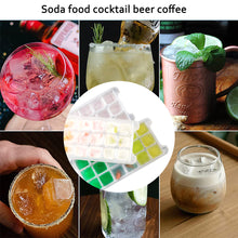 Load image into Gallery viewer, Kibhous 4 Pcs Ice Cube Trays with Lid and Bin, Silicone Plastic Ice Cube Molds for Freezer with Ice Box (72 Ice Cubes)
