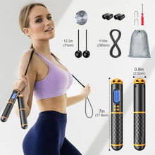 Load image into Gallery viewer, Jump Rope Fitness Weighted Skip Rope Smart with Counter Adjustable Heavy Jump Rope Men Women Adults Kids
