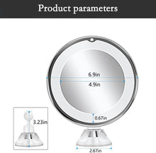 Load image into Gallery viewer, Meidong 10x Magnifying Lighted Makeup Mirror with 360° Rotation, Touch Sensor Control, Natural Daylight LED Light, Powerful Locking Suction Cup, Cosmetic Mirror for Home, Bathroom, Vanity and Travel
