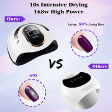 Load image into Gallery viewer, Meidong Gel Dryer Lamp for Manicure UV LED Nail Dryer Smart Sensor LCD Display Nail Lamp 168W Powerful Professional Lamp For Drying Nails
