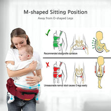 Load image into Gallery viewer, Silensys 5-in-1 Baby Strap Carrier with Hip Seat Kangaroo Bag, Detachable Multifunctional Waist Support Stool Strap, Red
