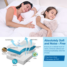 Load image into Gallery viewer, Waterproof Mattress Protector King Size - 100% Organic Cotton Hypoallergenic Breathable Mattress Pad Cover, 18” Deep Pocket , Vinyl Free - 76” x 80”
