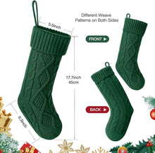 Load image into Gallery viewer, 6 Pack Knit Christmas Stockings, 18&quot; Cable Knitted Stocking Decorations Xmas Rustic Farmhouse Stocking for Family Holiday Season, Burgundy, Ivory White, Green
