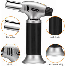 Load image into Gallery viewer, Culinary Butane Torch Lighters Kitchen Blow Torch for Cooking with Safety Lock &amp; Adjustable Flame, Refillable Kitchen Torch &amp; Cooking Torch for Creme Brule &amp; Baking
