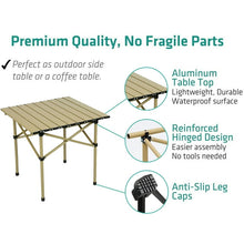 Load image into Gallery viewer, Folding Camping Table, Beach Table for Sand, Foldable Side Table, Foldable Portable Camping Table, Folding Camp Table Camping Folding Table Small Camping Table Aluminum Foldable Camping Table Portable
