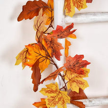 Load image into Gallery viewer, Funsmile 2 Pack Fall Garland Maple Leaf Autumn Decor for Home Artificial Fall Foliage Garland Thanksgiving Decor for Home Wedding Fireplace Party
