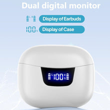 Load image into Gallery viewer, Wireless Earphones, Bluetooth 5.3 Stereo Bass, IPX7 Waterproof , Noise Cancelling Microphone Earbuds, 50H Playback Time, LED Display Screen, Suitable For Mobile Phones/Computers, White
