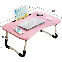 Load image into Gallery viewer, Mighty Rock Laptop Desk Foldable Bed Tray Table Laptop Bed Stand Standing Table for Bed Sofa Couch Floor Pink
