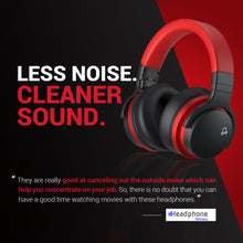 Load image into Gallery viewer, COWIN E7 Bluetooth Headphones Active Noise Cancelling Wireless over Ear Bluetooth Headphones Comfortable Protein Earpads 30H Playtime for TV, Home ,Office, Black and Red
