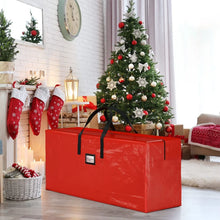 Load image into Gallery viewer, funsmile store Christmas Tree Storage Bag Storage Container Fits up to 9 ft Disassembled Tree Zippered Bag with Carry Handles 65" x 15" x 30" Red
