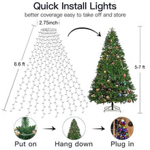 Load image into Gallery viewer, 6.6 FT x 16 Christmas Tree Lights,400 LED Christmas Lights with 8 Modes &amp; Memory Function,Outdoor Indoor String Lights With Remote Control for Christmas Decorations-Multi color
