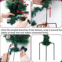 Load image into Gallery viewer, 24in Artificial Christmas Trees Set of 2 Pre-Lit Mini Christmas Trees with 30 LED Lights, Pine, Berries for Indoor Outdoor Decor
