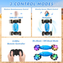Load image into Gallery viewer, Gesture RC Car Remote Control Car for Kids Gesture Sensing Stunt Car 2.4Ghz 4WD with Light Music for Girls Boys
