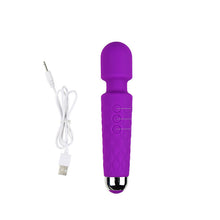 Load image into Gallery viewer, Mighty Rock Personal Massager Wand Massager Powerful with 20 Vibrating Patterns 8 Speeds Body Massager Cordless USB Rechargeable for Back Neck Shoulder Sports Recovery, Purple
