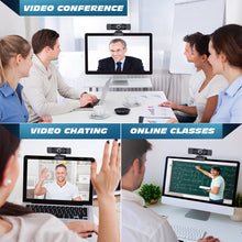 Load image into Gallery viewer, Webcam with Microphone, 1080P FHD Webcam with Privacy Cover, Plug and Play USB Web Camera for Desktop &amp; Laptop Conference, Meeting, Zoom, Skype, Facetime, Windows, Linux, and macOS
