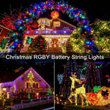 Load image into Gallery viewer, 4 Pack Christmas Tree String Lights Christmas Fairy Lights Multicolor  LED with 8 Modes Battery Operated Indoor Outdoor Waterproof Lights

