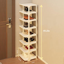 Load image into Gallery viewer, Mighty Rock 8 Tiers Flexible Combination Shoe Rack, Shoe Organizer for Closet, Free Standing Small Shoe Shelf Plastic Stackable Shoe Rack Storage Organizer White
