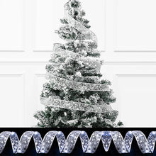 Load image into Gallery viewer, Christmas Ribbon Lights 2Pack 16FT 100 LED Lights Christmas Tree Decorations String Lights Ribbon Bows Lights for Party Weddings Holiday ,Christmas Gift Christmas Tree Decorations (Sliver Cold Light ）
