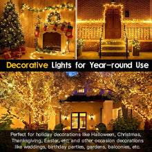 Load image into Gallery viewer, 66ft LED Christmas Tree Lights Indoor Plug in, 8 Modes Twinkle Christmas String Lights for Indoor Outdoor Xmas Tree Wedding Party Decoration (Warm White)
