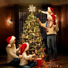 Load image into Gallery viewer, Funsmile Christmas Tree Topper Star 3D Hollow Metal Christmas Treetop Battery Operated with Light for Christmas Home Decoration 8in Silver
