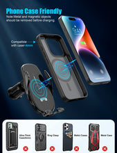 Load image into Gallery viewer, Wireless Car Charger, 15W Fast Charging Auto Clamping Car Charger Phone Mount, Windshield Dashboard Air Vent Car Phone Holder, Fit for iPhone, Samsung, Etc
