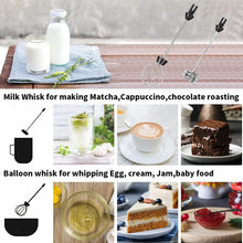 Load image into Gallery viewer, Mighty Rock Electric Milk Frother Handheld Milk Foamer with USB Rechargeable Coffee Frother 3 Speeds Milk Whisk 2 in 1 Egg Beater Perfect for Coffee, Latte, Cappuccino, Silver
