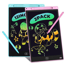 Load image into Gallery viewer, Kids Toys 2 Pack LCD Writing Tablet, 12 in Colorful Toddler Drawing Pad Doodle Board Erasable, Educational Learning Toys Birthday Gifts for 3 4 5 6 7 Girls Boys
