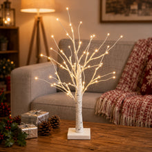 Load image into Gallery viewer, White Birch Tree with Lights, 2 Pack 2FT Christmas Tree with 24 LED Decorations Indoor, Table Top Decor for Home Decor Halloween Valentines Holiday Party
