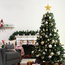 Load image into Gallery viewer, Christmas 12 inch Glitter Gold Star Tree Topper Lighted with Warm Yellow LED Lights for Xmas Tree Decorations, Indoor Decor
