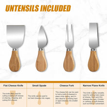 Load image into Gallery viewer, Yibidys Charcuterie Boards Cheese Board Set, Small Charcuterie Board Bamboo Cheese Board with Slide-Out Drawer, House Warming Gifts New Home, Wedding Gifts for Couple, Bridal Shower Gift
