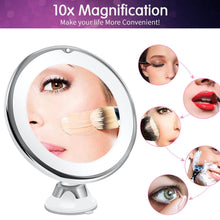 Load image into Gallery viewer, Meidong 10x Magnifying Lighted Makeup Mirror with 360° Rotation, Touch Sensor Control, Natural Daylight LED Light, Powerful Locking Suction Cup, Cosmetic Mirror for Home, Bathroom, Vanity and Travel
