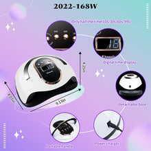 Load image into Gallery viewer, Meidong Gel Dryer Lamp for Manicure UV LED Nail Dryer Smart Sensor LCD Display Nail Lamp 168W Powerful Professional Lamp For Drying Nails
