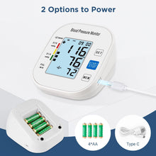 Load image into Gallery viewer, Blood Pressure Monitors for Home Use，Automatic Upper Arm Blood Pressure Cuff BP Machine with Backlit Display for 2 Users, White
