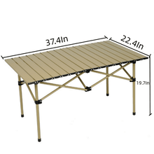 Load image into Gallery viewer, COWIN Folding Camping Table Portable , 37.4&#39;&#39; x 22.4&#39;&#39; Beach Table for Sand, Foldable Side Table, Foldable Portable Camping Table, Folding Camp Table Camping Folding Table Small Camping Table Aluminum
