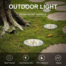 Load image into Gallery viewer, Maraawa Solar Ground Lights Solar Garden Lights 8 Pack Waterproof LED Disk Lights for Pathway, Yard, Patio and Walkway, White
