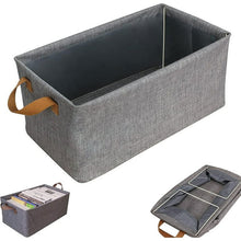 Load image into Gallery viewer, Kibhous 3 Pcs Fabric Storage Bins, 25L Foldable Storage Cubes with Steel Frame Support, Foldable Wardrobe Storage Box Pocket, Dark Gray
