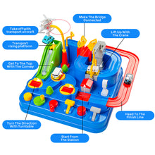 Load image into Gallery viewer, Kids Race Track Car Adventure Toy for Toddlers, Car Rescue Adventure Toys with 4 Mini Car 6 Buttons for 3-7 Years Old Boys Girls, Manually Operated Car Playset Education Toys for Kids Age 3+, Blue
