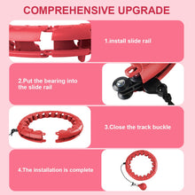 Load image into Gallery viewer, Smart Weighted Fit Hoop Plus Size for Adults Weight Loss, Hula Circle-2 in 1 Infinity Fitness Hoop, 24 Links Detachable &amp; Size Adjustable, with Ball Auto Rotate 360 Degree for Women
