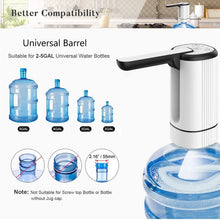 Load image into Gallery viewer, Uncahome Water Dispenser for 5 Gallon Bottle, Rechargeable Portable Electric Water Bottle Pump, Foldable Automatic Water Jug Pump for for Home, Office &amp; Camping (White)
