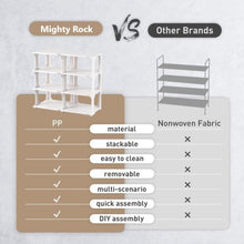 Load image into Gallery viewer, Mighty Rock 8 Tiers Flexible Combination Shoe Rack, Shoe Organizer for Closet, Free Standing Small Shoe Shelf Plastic Stackable Shoe Rack Storage Organizer White
