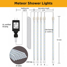Load image into Gallery viewer, Christmas Lights Outdoor, Icicle String Light 8 Tubes 192LEDs for Xmas Tree Christmas Decorations Party Wedding Holiday Yard, Warm White
