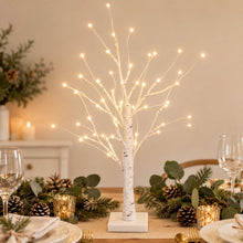 Load image into Gallery viewer, White Birch Tree with Lights, 2 Pack 2FT Christmas Tree with 24 LED Decorations Indoor, Table Top Decor for Home Decor Halloween Valentines Holiday Party
