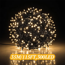 Load image into Gallery viewer, Christmas String Lights Plug in, 99FT 300 LED 8 Lighting Modes for Outdoor Christmas Tree Lights Wedding Party Decoration, Warm White
