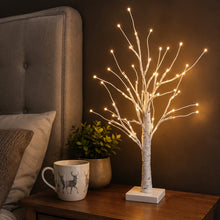 Load image into Gallery viewer, White Birch Tree with Lights, 2 Pack 2FT Christmas Tree with 24 LED Decorations Indoor, Table Top Decor for Home Decor Halloween Valentines Holiday Party
