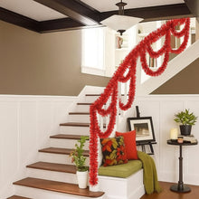 Load image into Gallery viewer, Uncahome 2 Pcs 50 Feet Red Christmas Tinsel Garlands, Red Metallic Twist Garland Hanging Garland Ornaments, for Christmas Tree Party Supplies, Indoor and Outdoor Decoration
