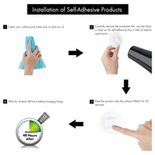 Load image into Gallery viewer, 18 Inch Self Adhesive Towel Bar, No Drill Towel Rack for Bathroom Towel Hangers Stick on Sticky Towel Holder, Bathroom Accessories Removable Towel Holder Bar Space Wall Mounted, Silver and White
