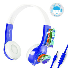 Load image into Gallery viewer, Funsmile Kids Headphones Wired Headphones for Kids with 3.5 MM Foldable On-Ear Headse Kids Headphones for Smartphone Tablet Computer MP3 / 4 Blue
