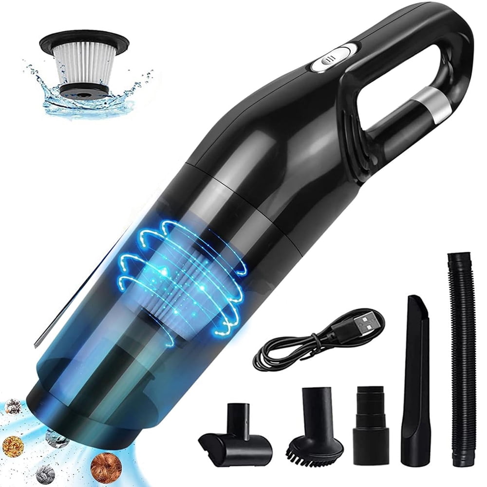 Cowin Portable Car Vacuum Cleaner: High Power Cordless Handheld Vacuum - 120W - Best Car & Auto Accessories Kit for Detailing and Cleaning Car Interior Home Car Dual Purpose (Black)