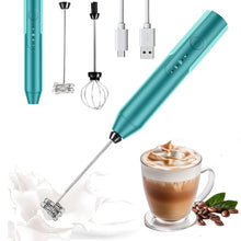 Load image into Gallery viewer, Uncahome Milk Frother Wand Drink Mixer - Handheld Milk Frother Electric Whisk - Easy-Clean Stainless Steel Frother Wand &amp; Mini Blender - Electric Coffee Frother for Milk Coffee Lattes
