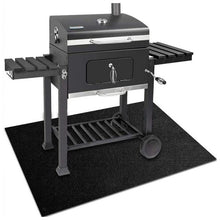 Load image into Gallery viewer, Under Grill Mat, 50 x 36 inch BBQ Floor Mats, Deck Patio Protector Mat, Indoor Fireplace Mats Fire Pit Mats, Fire Resistant, Water Resistant, Oil Proof, Easy to Clean Reusable Outdoor Grill Mat, Black
